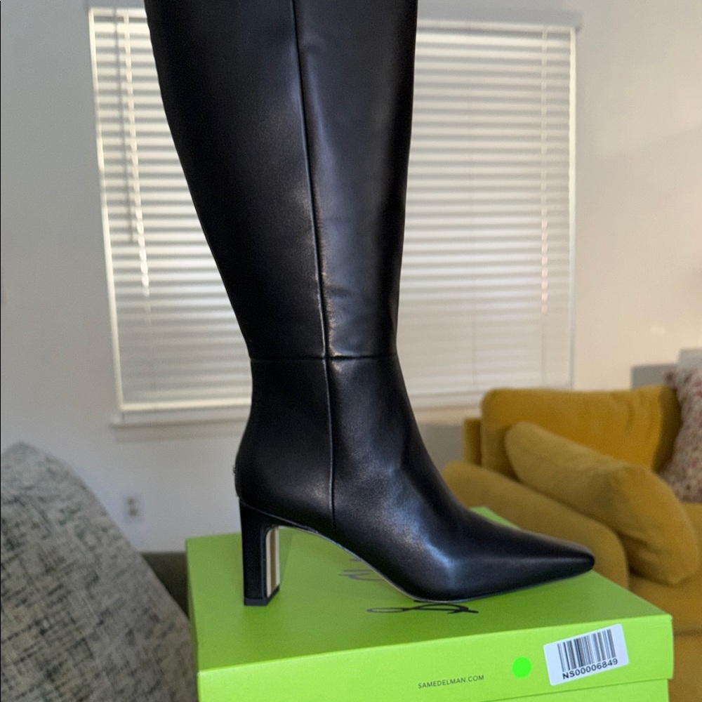 Sam Edelman Sylvia black leather  High Boot size 6 wide calf - Picture 9 of 14